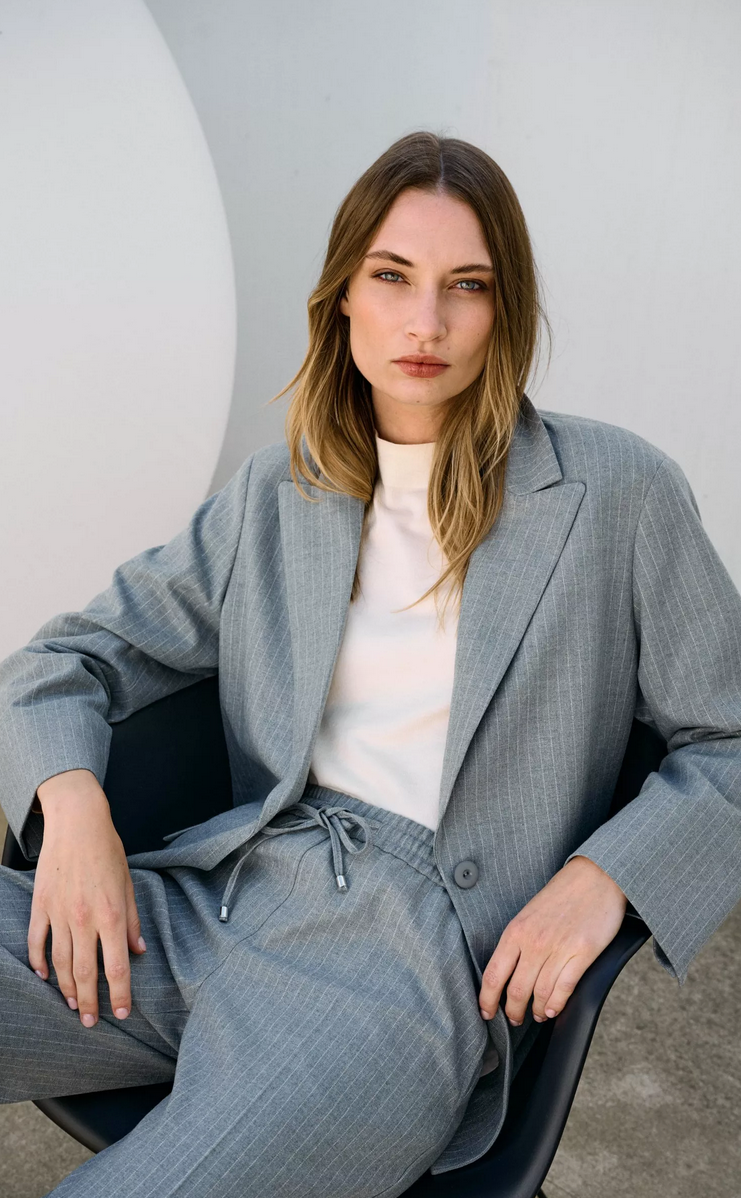 Améline Blazer Streep Grijs