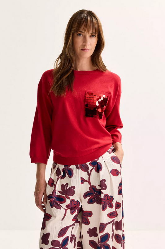 Améline Pull Rood Glitter