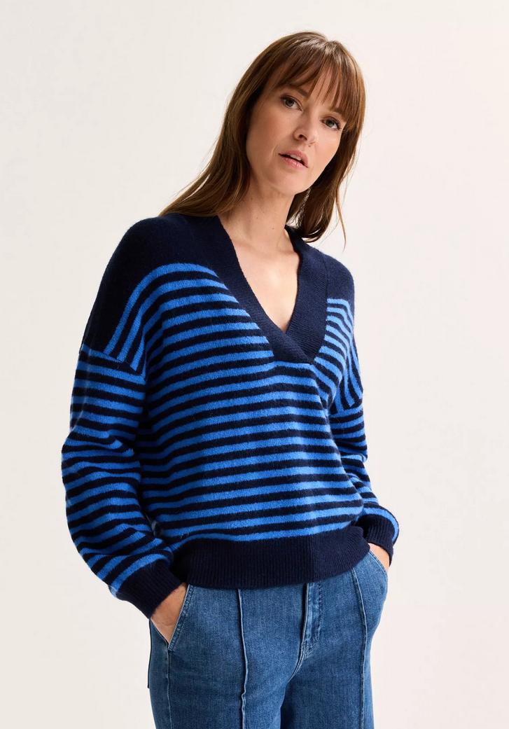 Améline Pull Streep Blauw