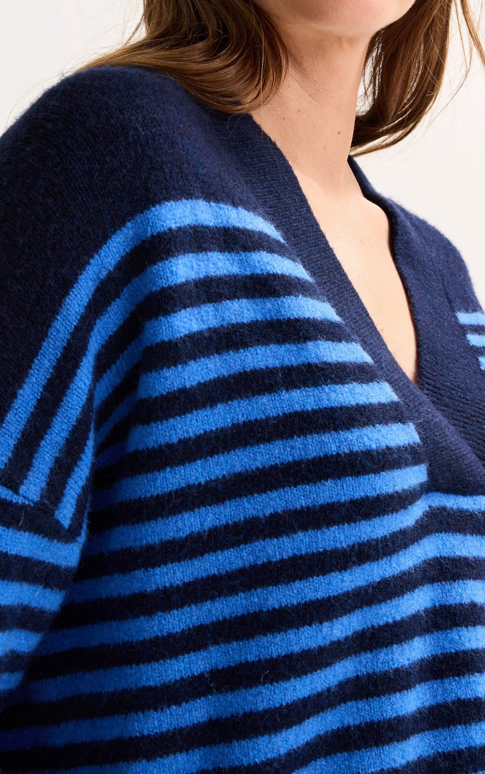 Améline Pull Streep Blauw