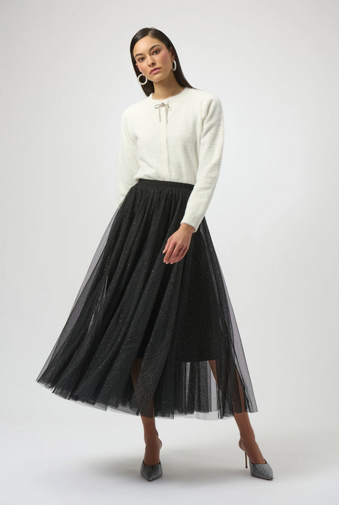 Joseph Ribkoff Rok Lang Zwart Glitter