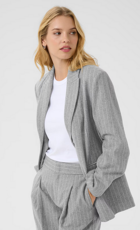 Part Two Blazer Krijtstreep Grijs