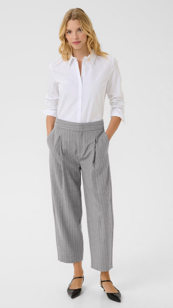 Part Two Pantalon Krijtstreep Grijs