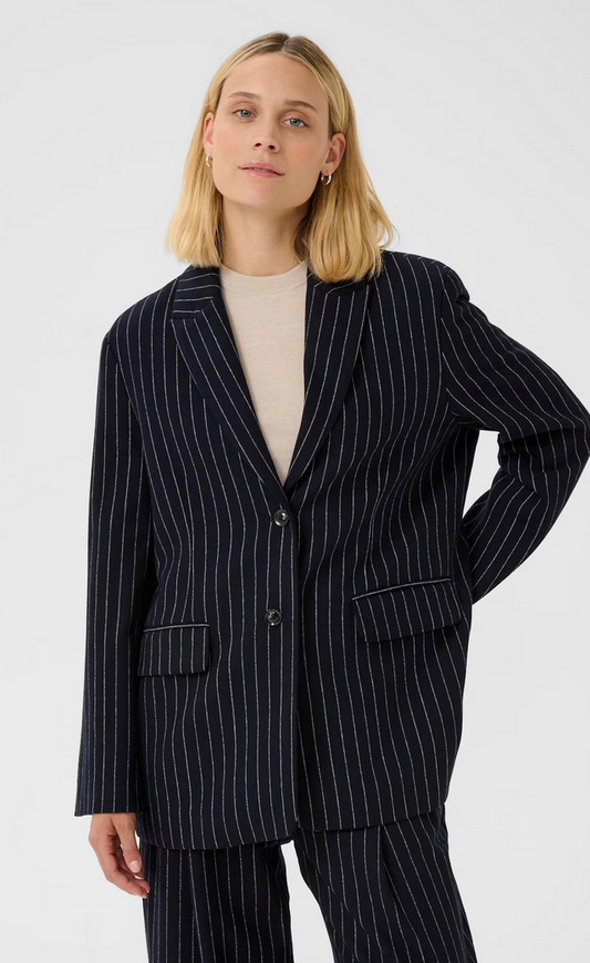 Part Two Blazer Krijtstreep Blauw