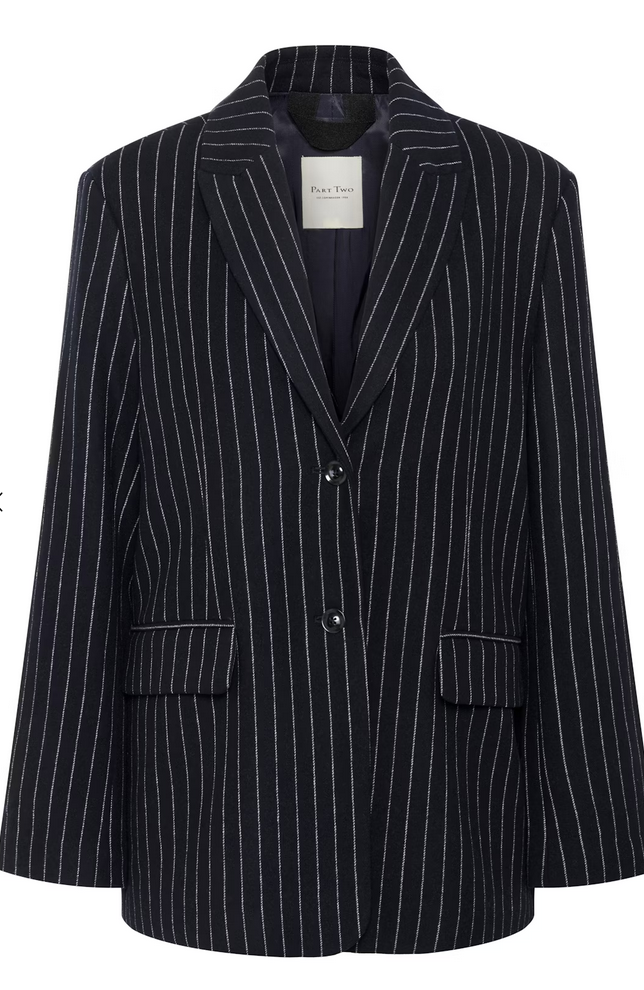 Part Two Blazer Krijtstreep Blauw