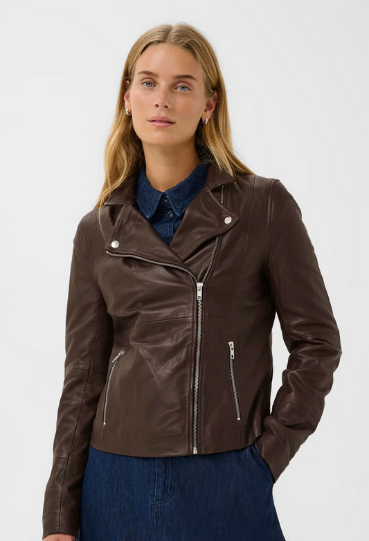 Part Two Blazer Leder Bruin