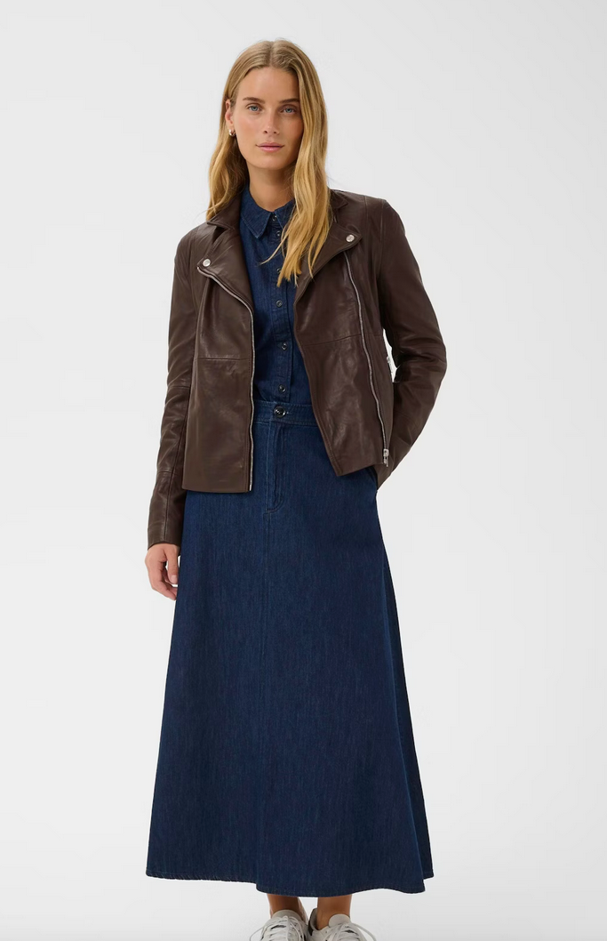 Part Two Blazer Leder Bruin