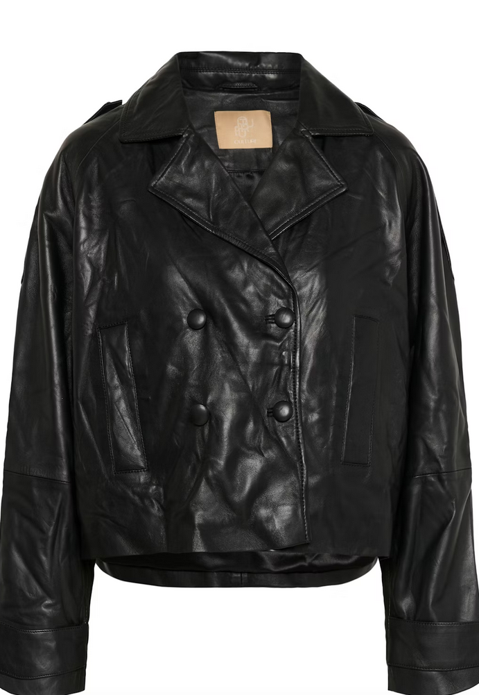 Culture Blazer Leder Zwart
