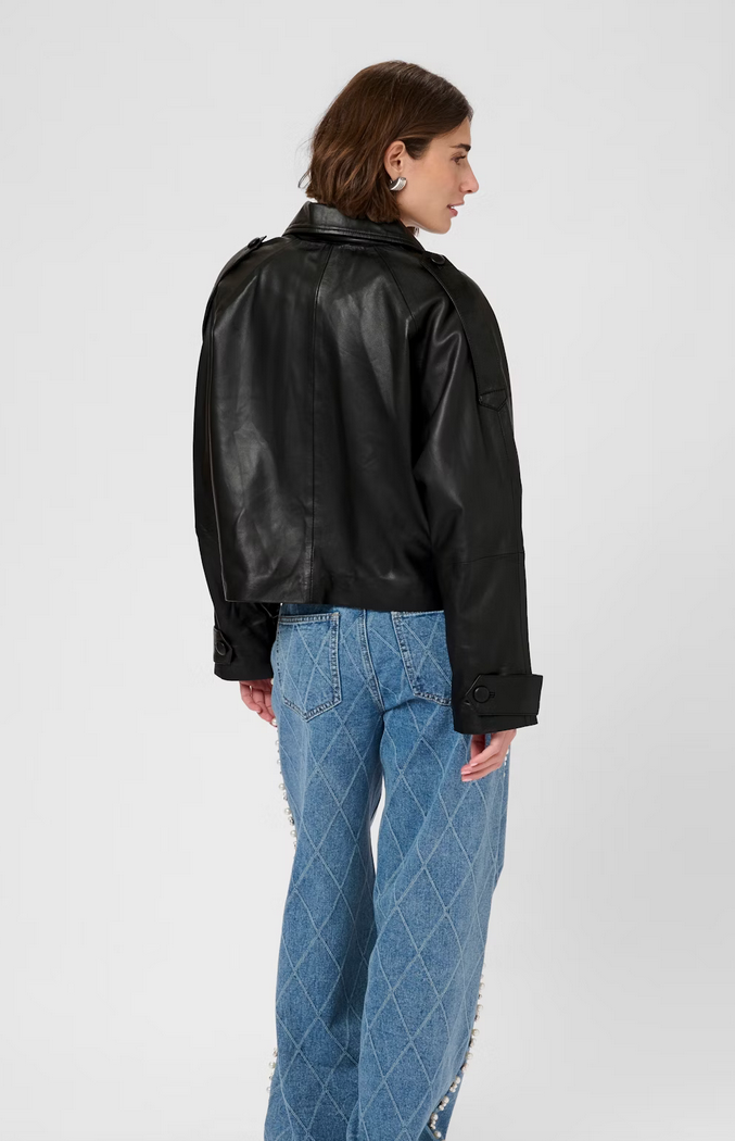 Culture Blazer Leder Zwart