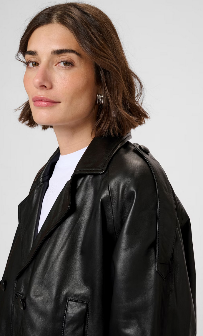 Culture Blazer Leder Zwart