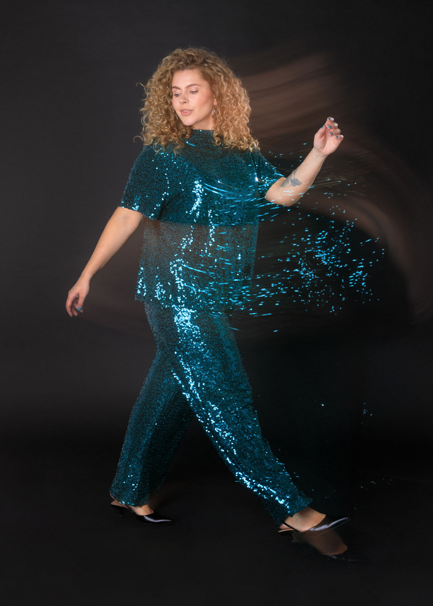 Yest Pantalon Groen Glitter