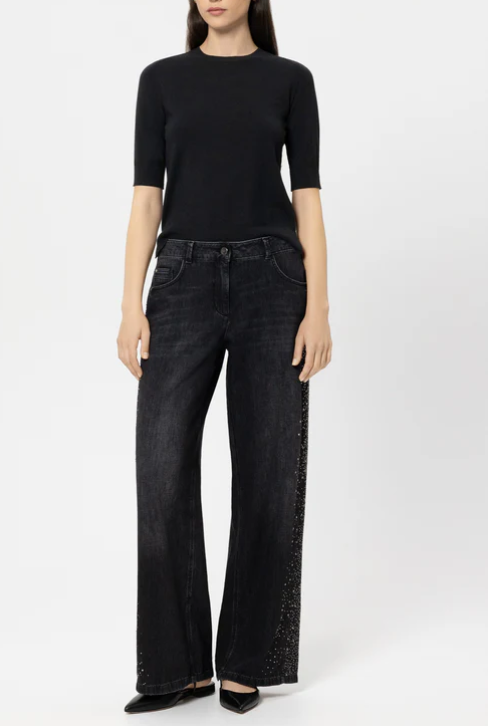 Luisa Cerano Jeans Zwart Glitter