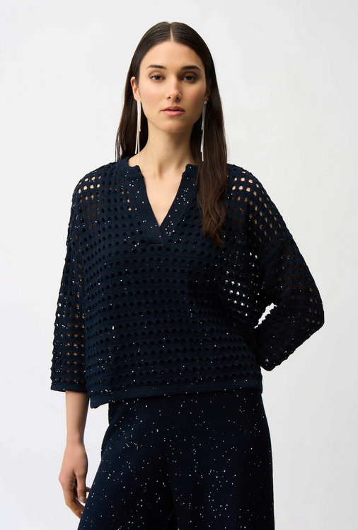 Joseph Ribkoff Pull Donkerblauw Glitter