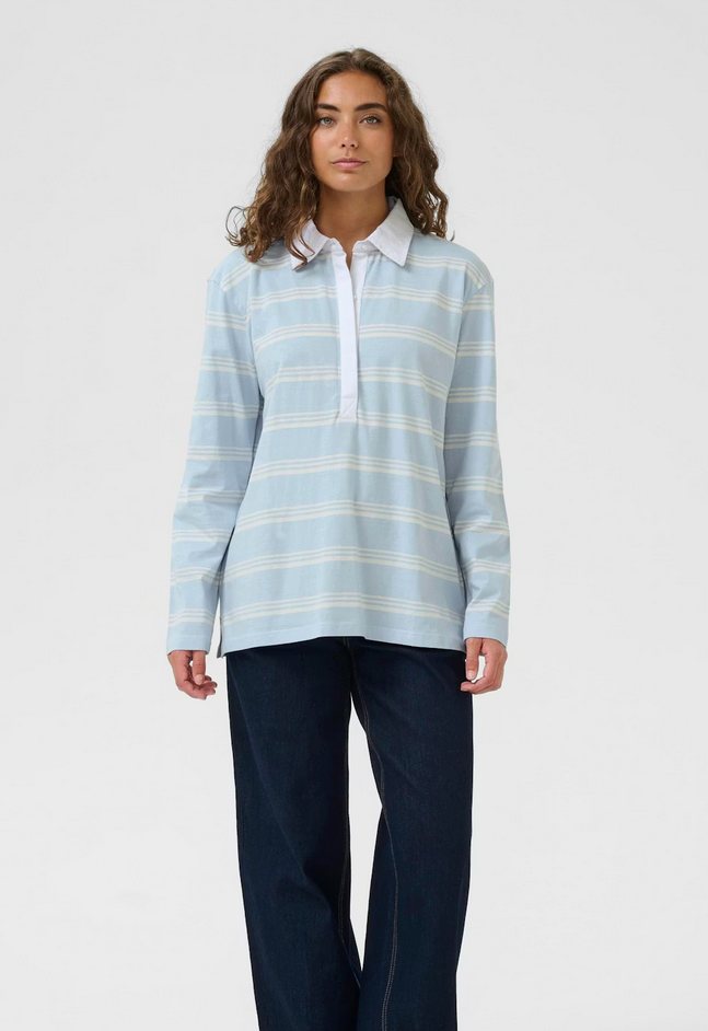 Culture Polo Streep Lichtblauw