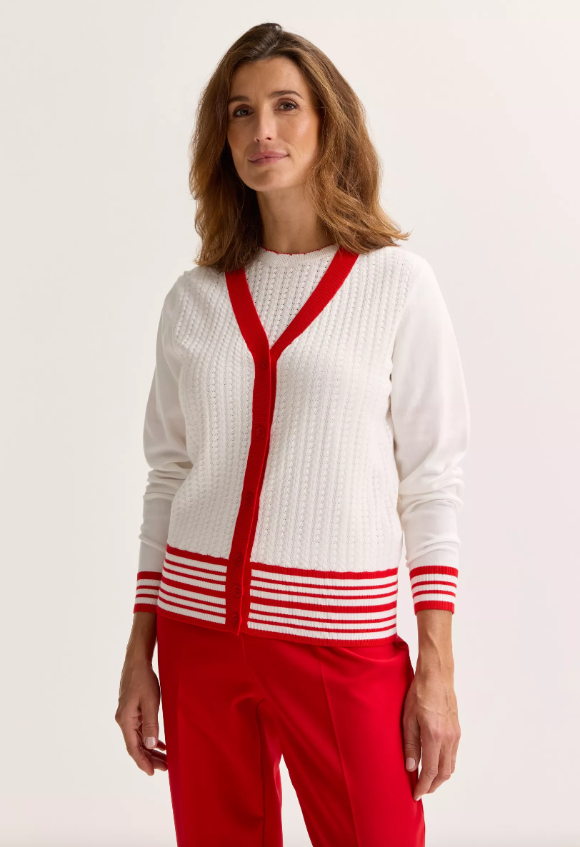 Mayerline Twinset Ecru/Rood