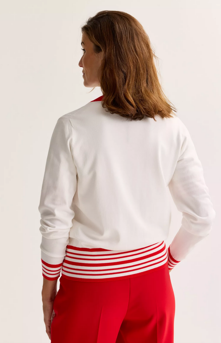 Mayerline Twinset Ecru/Rood