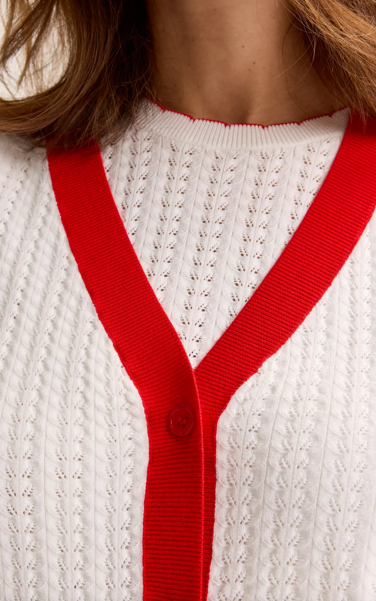 Mayerline Twinset Ecru/Rood