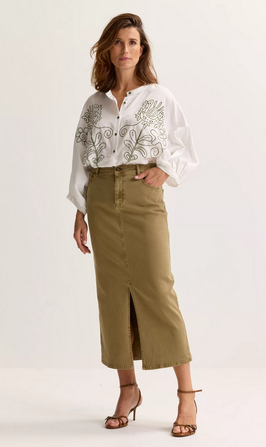 Améline Rok Lang Jeans Kaki