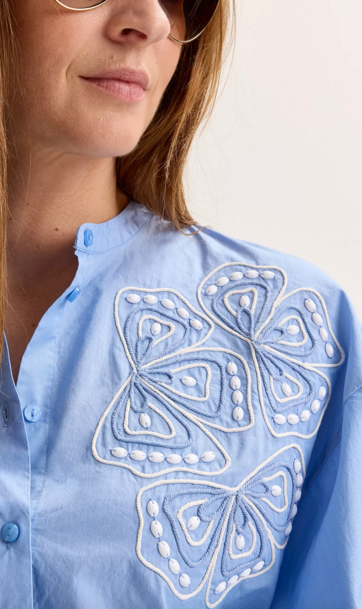 Mayerline Blouse Print Lichtblauw