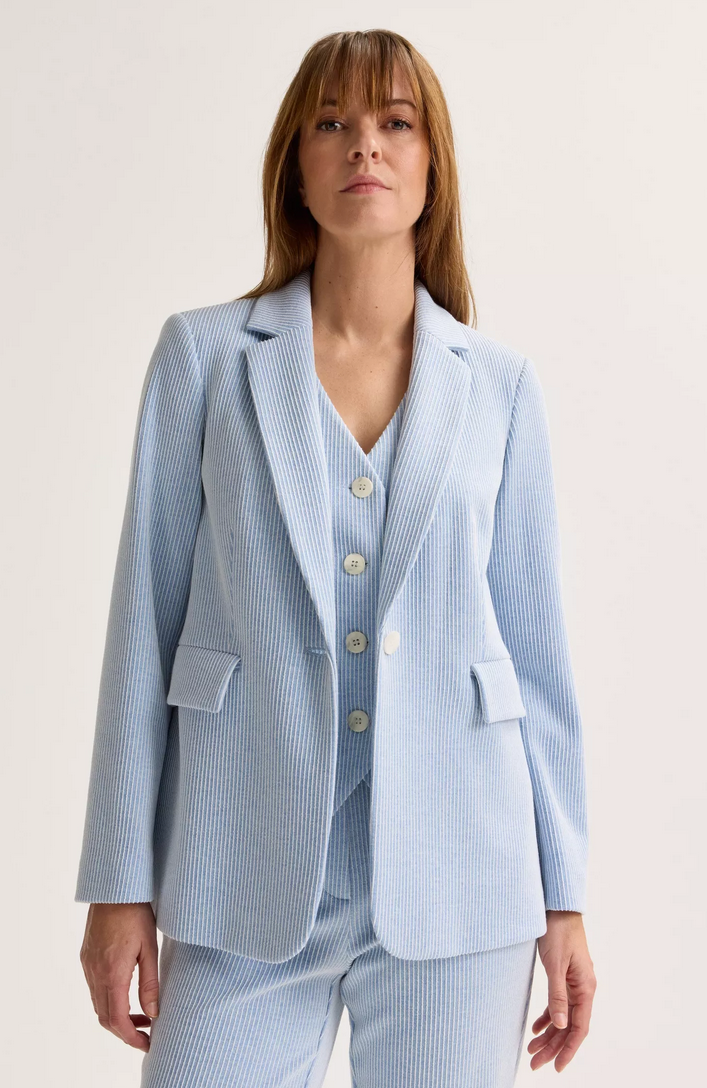 Mayerline Blazer Streep Lichtblauw