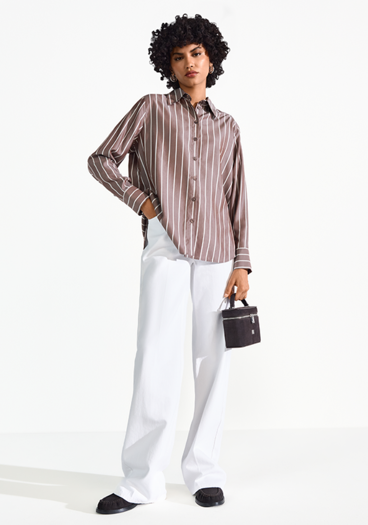 Riani Blouse Taupe Streep