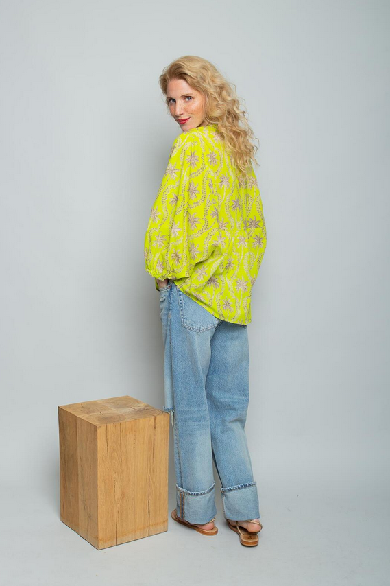 Emily Blouse Print Geel