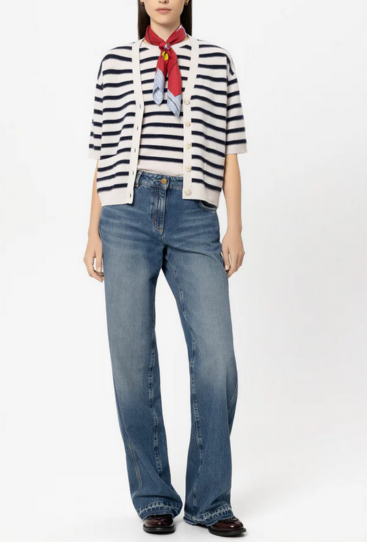 Luisa Cerano Cardigan Streep Blauw
