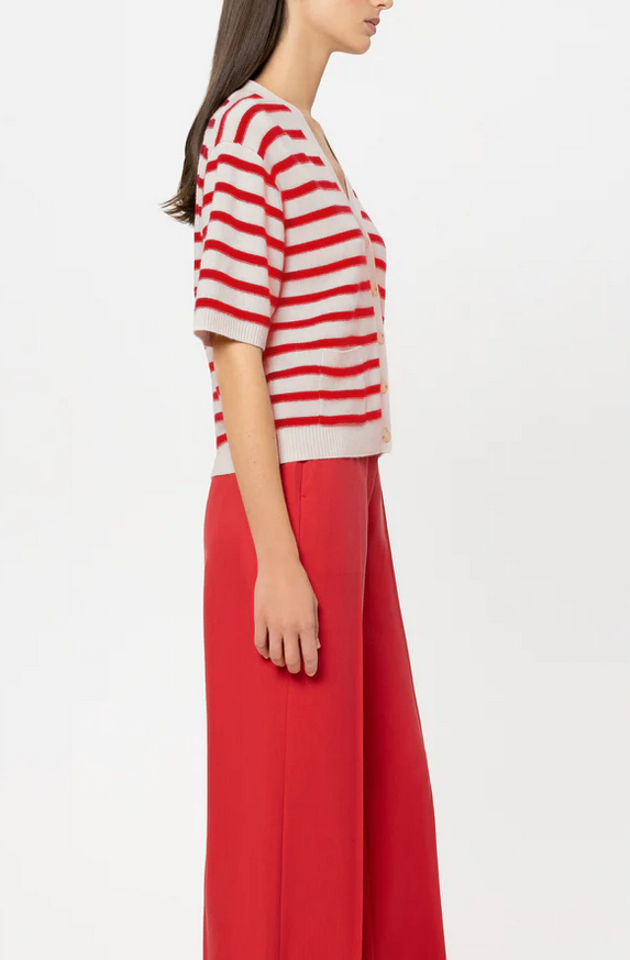 Luisa Cerano Cardigan Streep Rood