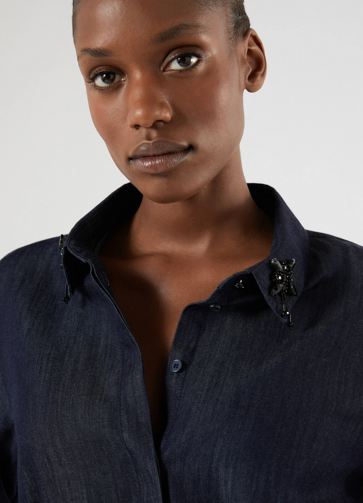 Marina Rinaldi Kleed Lang Jeans Blauw