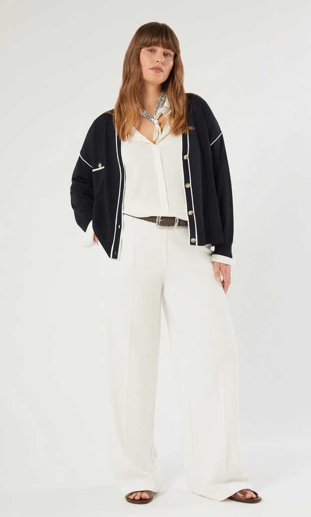 Persona By MR Cardigan Blauw/Wit