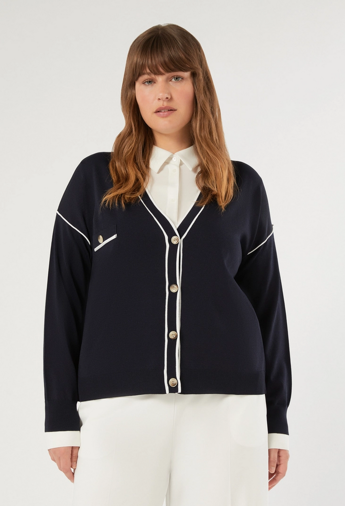 Persona By MR Cardigan Blauw/Wit