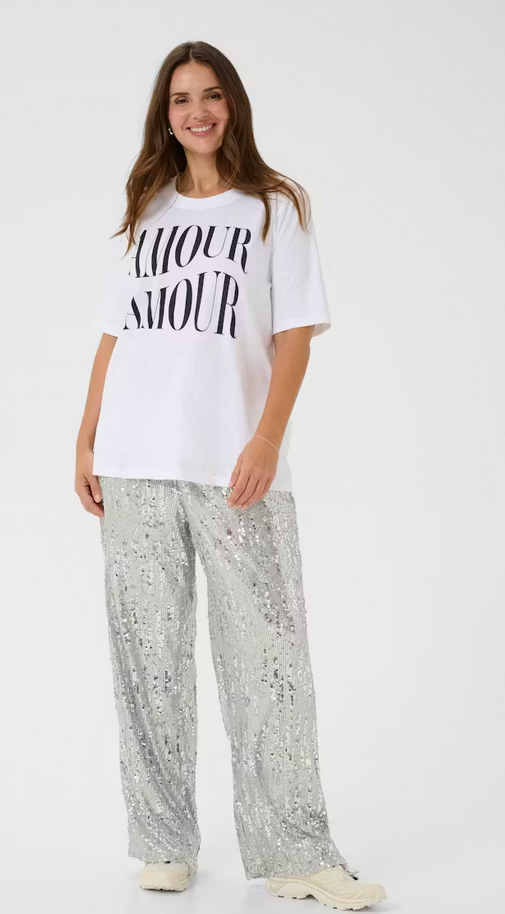 Kaffe Curve Tshirt Print Zwart