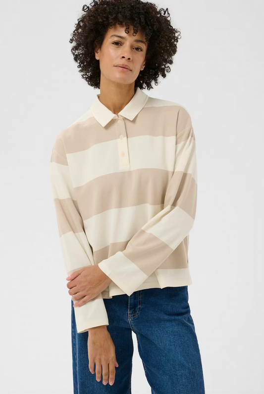 Part Two Polo Streep Beige