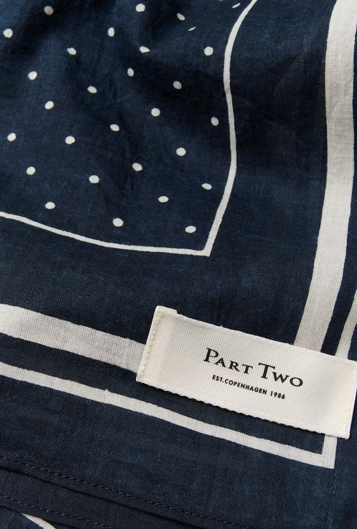 Part Two Sjaal Print Donkerblauw