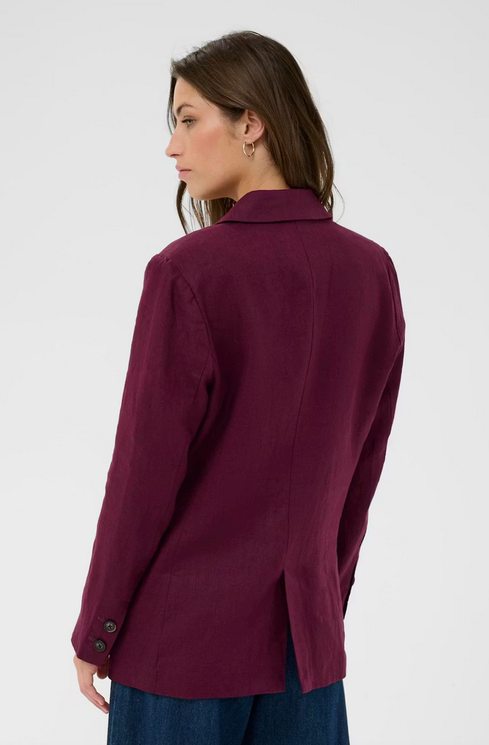 Part Two Blazer Linnen Bordeaux