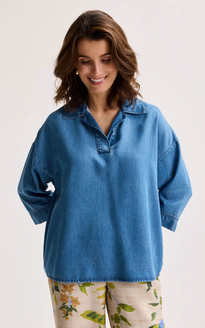 Mayerline Blouse Jeans Blauw