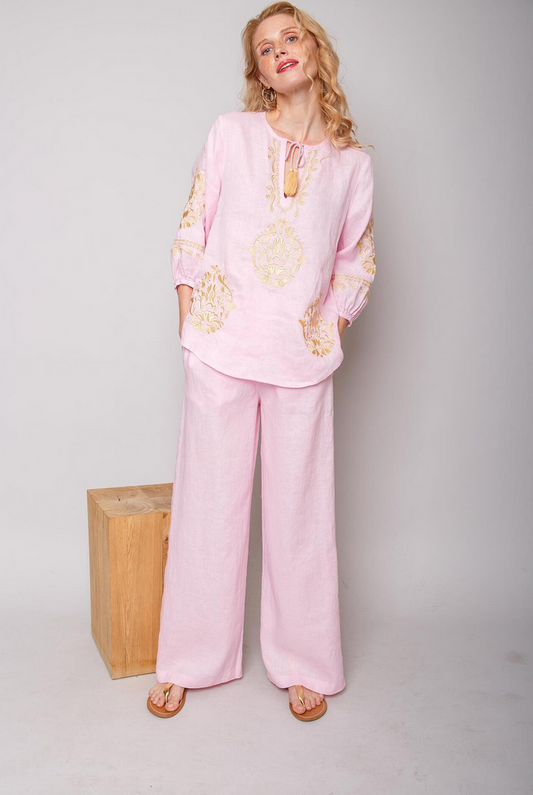 Emily Pantalon Linnen Roze