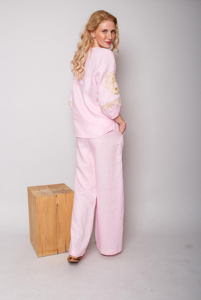Emily Pantalon Linnen Roze