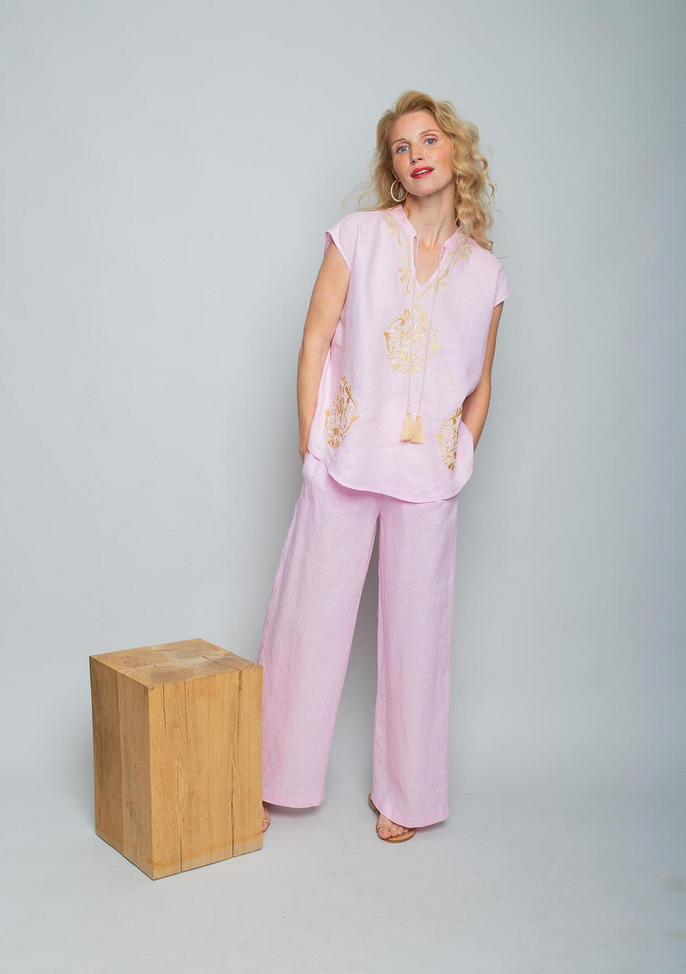 Emily Top Linnen Roze