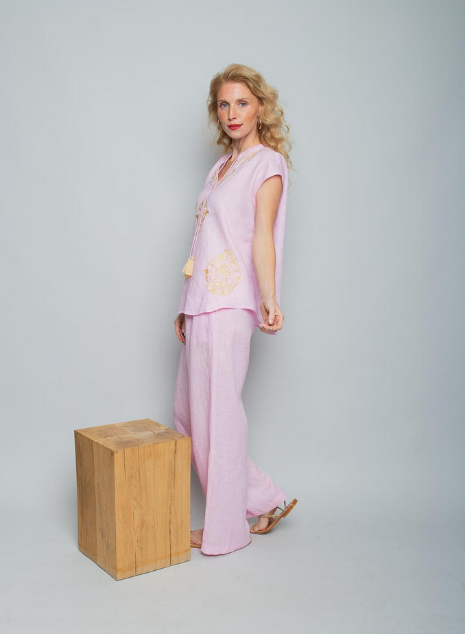 Emily Top Linnen Roze