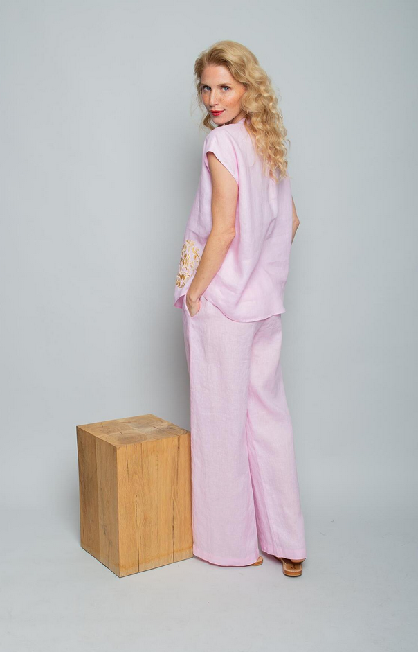 Emily Top Linnen Roze