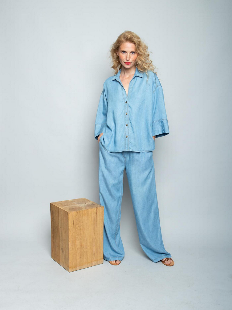 Emily Blouse Jeans Blauw