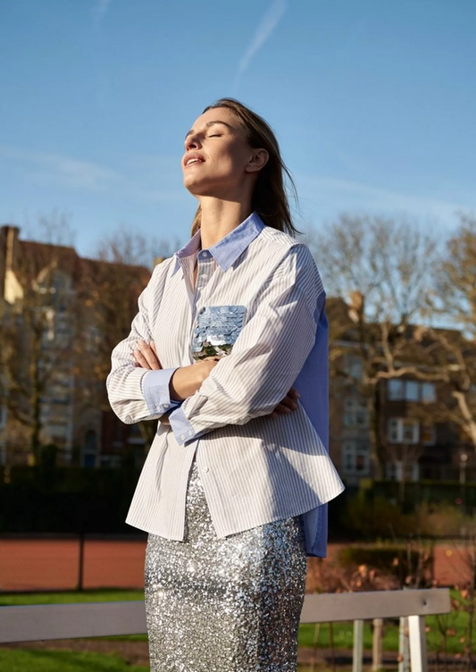 Améline Wknd Blouse Streep Glitter
