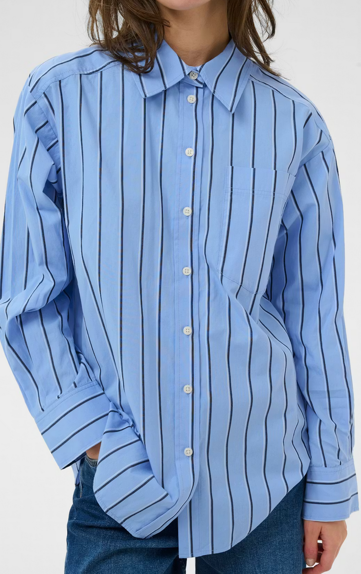 Part Two Blouse Streep Blauw
