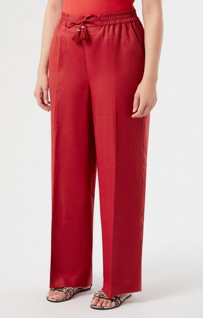 Marina Rinaldi Pantalon Linnen Rood