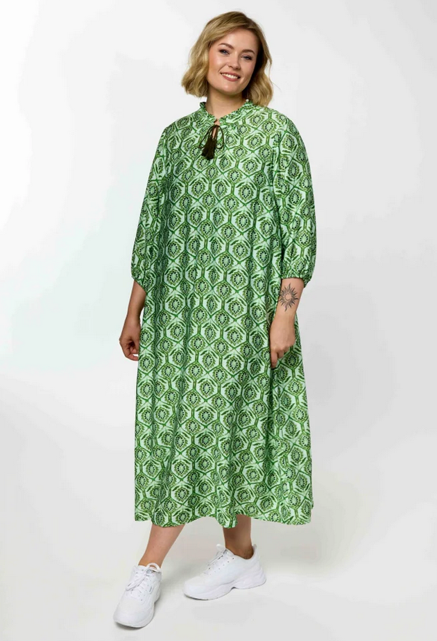 Gozzip Kleed Lang Print Groen