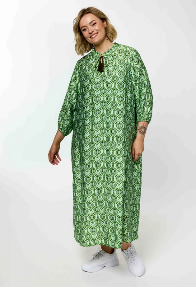 Gozzip Kleed Lang Print Groen