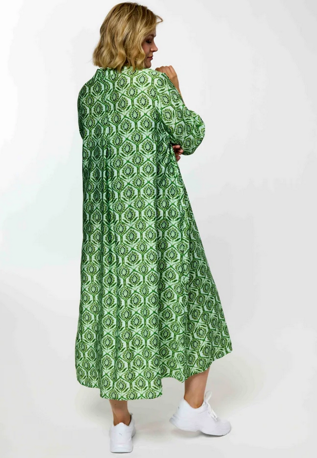 Gozzip Kleed Lang Print Groen