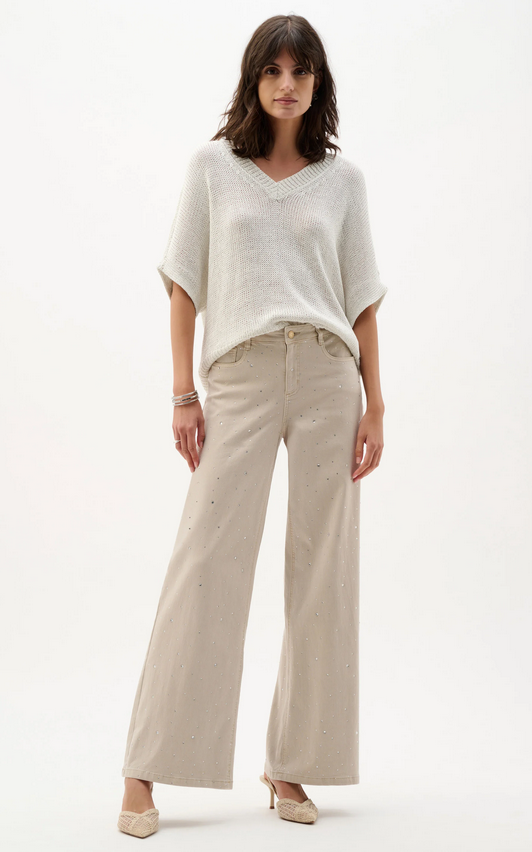 Joseph Ribkoff Pantalon Jeans Beige Glitter