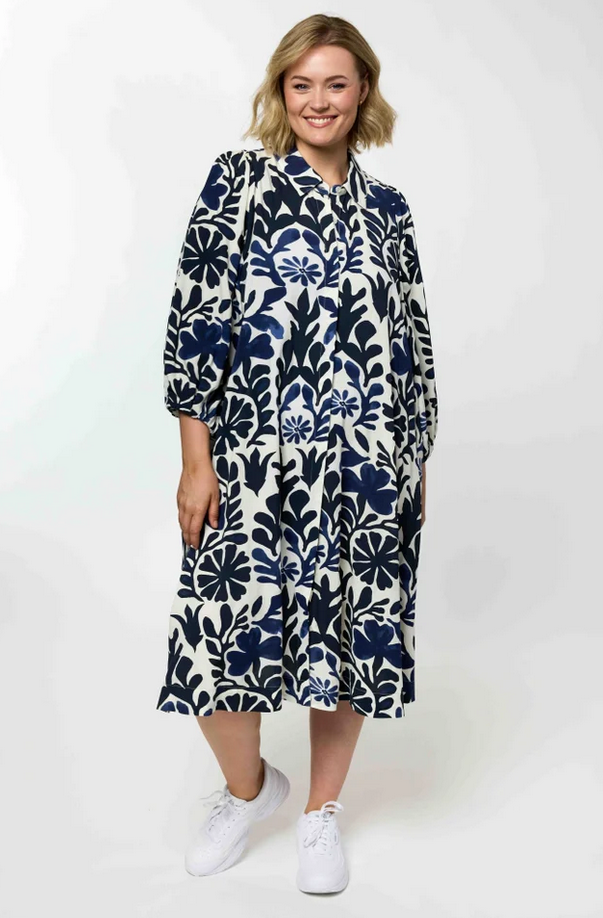 Gozzip Kleed Print Blauw